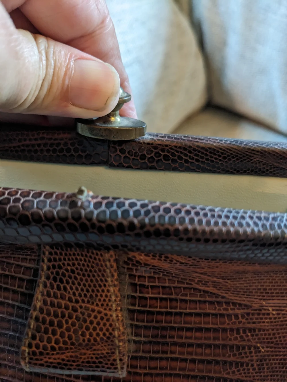 Classic Brown Textured Leather Top-Handle Bag
